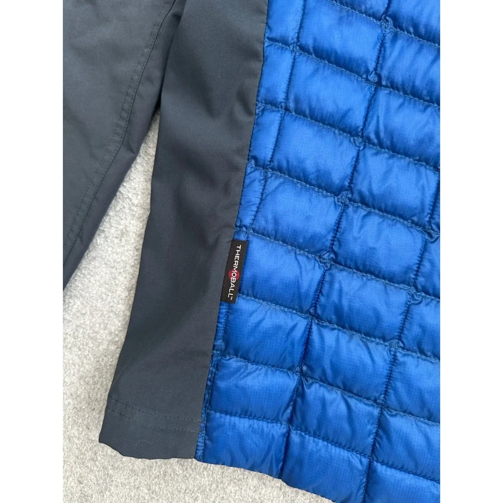 The North Face ThermoBall Hybrid Hoodie Mens Medium Blue Black Full Zip Jacket